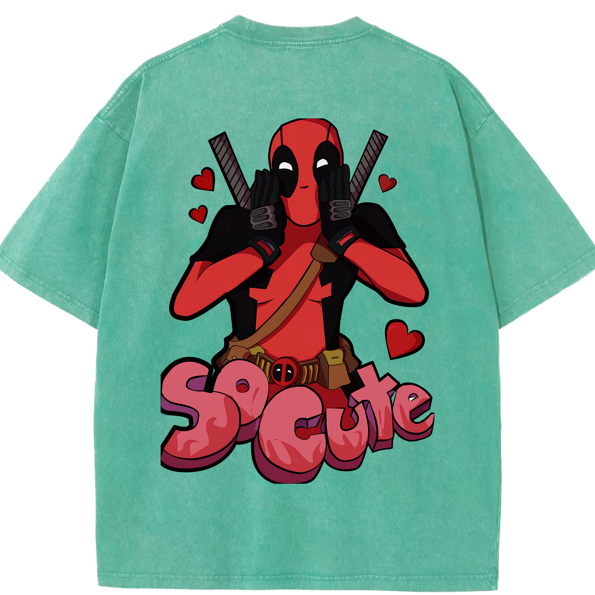 （画像用） Deadpool デッドプール 綿100% ヴィンテージ風 半袖Tシャツ（背面プリント）